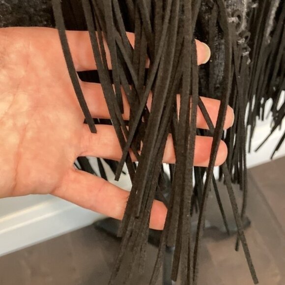 Danny Be Grey Angora Fringe Sweater Medium - Picture 12 of 13